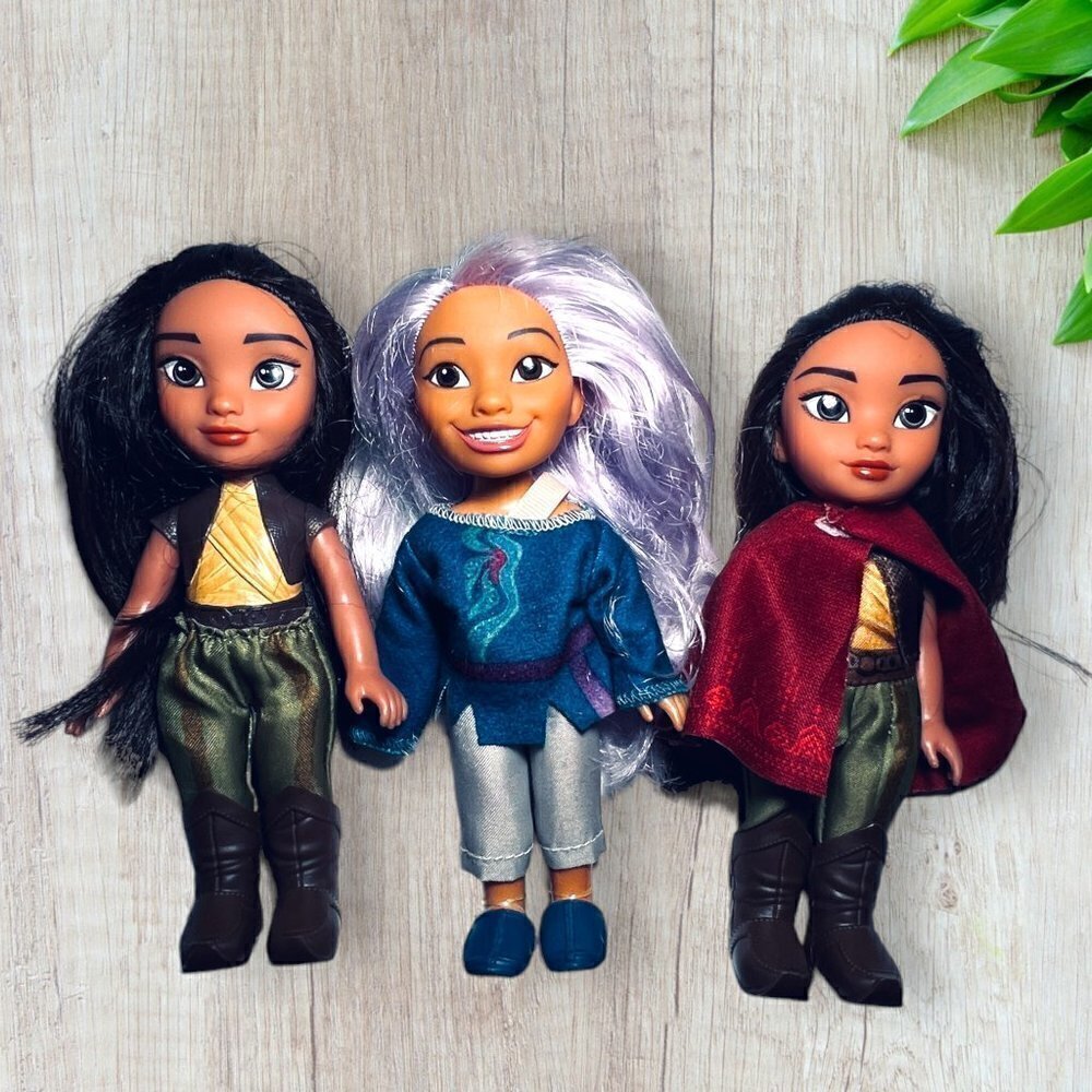 Disney Raya and the Last Dragon Doll Lot Warrior Raya Human Sisu 6” Figures